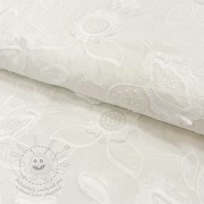 Bavlněná látka EMBROIDERY Catchy Swingy off white
