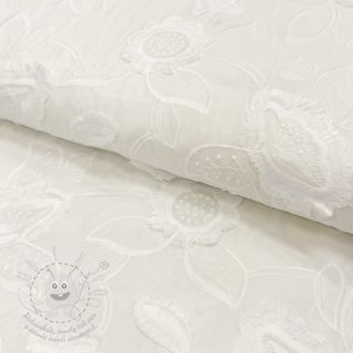 Bavlněná látka EMBROIDERY Catchy Swingy off white