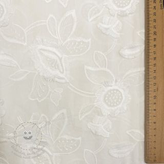 Bavlněná látka EMBROIDERY Catchy Swingy off white