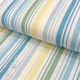 Dvojitá gázovina/mušelín Beach Stripe blue