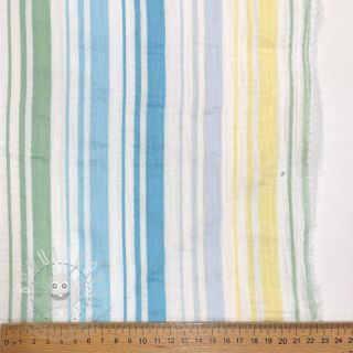 Dvojitá gázovina/mušelín Beach Stripe blue