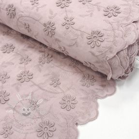 Bavlněná látka EMBROIDERY Catchy daisy rose