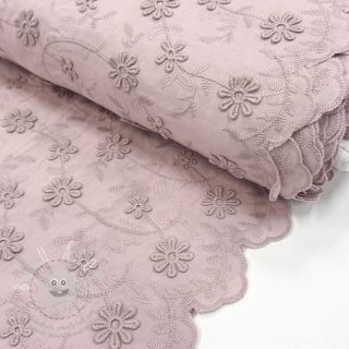 Bavlněná látka EMBROIDERY Catchy daisy rose