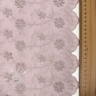 Bavlněná látka EMBROIDERY Catchy daisy rose