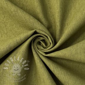 Bavlněná látka se lnem PREMIUM moss green