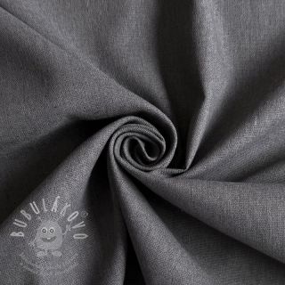 Bavlněná látka se lnem PREMIUM dark grey
