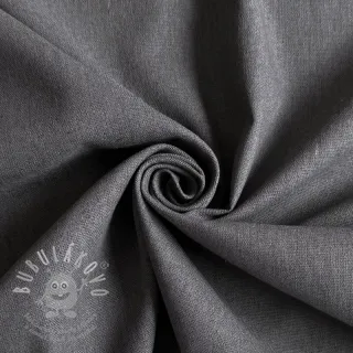 Bavlněná látka se lnem PREMIUM dark grey