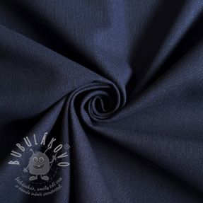 Bavlněná látka se lnem PREMIUM dark blue