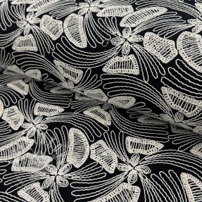 Bavlněná látka EMBROIDERY Amia black