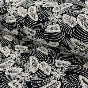 Bavlněná látka EMBROIDERY Amia black