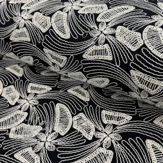 Bavlněná látka EMBROIDERY Amia black