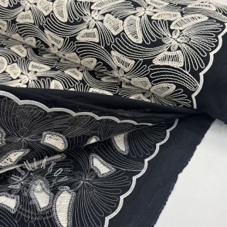 Bavlněná látka EMBROIDERY Amia black