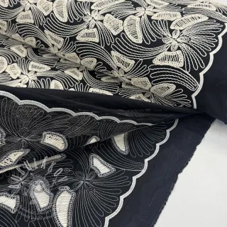 Bavlněná látka EMBROIDERY Amia black