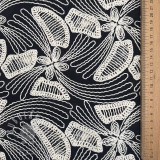 Bavlněná látka EMBROIDERY Amia black