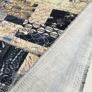 Bavlněná látka TWILL DENIM Mix print design A
