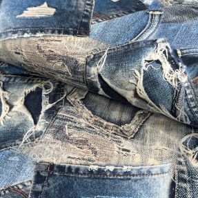 Bavlněná látka TWILL DENIM Mix print design C