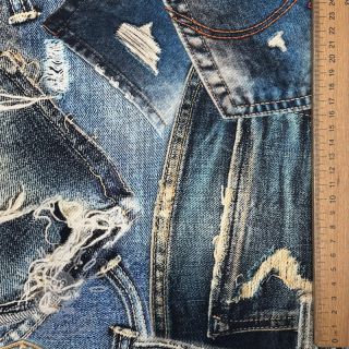 Bavlněná látka TWILL DENIM Mix print design C