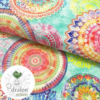 Dekorační látka s teflonovou úpravou MANDALA WATERCOLOUR GREEN