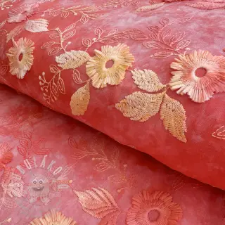 Bavlněná látka TIE DYE EMBROIDERY Poppy design K