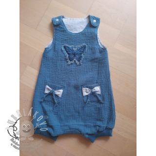 Dvojitá gázovina/mušelín indigo ORGANIC