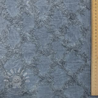 Bavlněná látka se lnem Vintage Fringe Diamonds blue