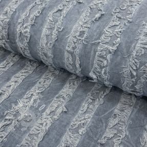 Bavlněná látka se lnem Vintage Fringe Stripe blue