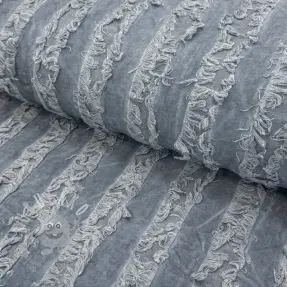 Bavlněná látka se lnem Vintage Fringe Stripe blue
