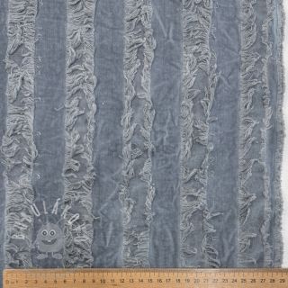 Bavlněná látka se lnem Vintage Fringe Stripe blue