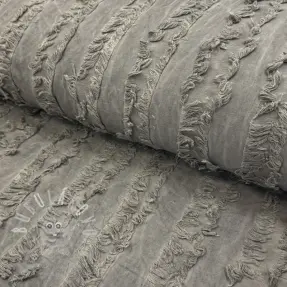 Bavlněná látka se lnem Vintage Fringe Stripe grey