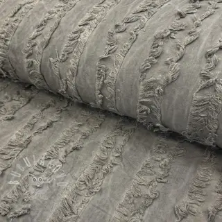 Bavlněná látka se lnem Vintage Fringe Stripe grey