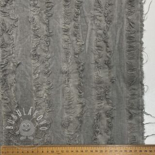 Bavlněná látka se lnem Vintage Fringe Stripe grey