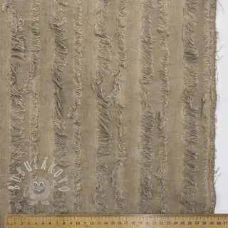 Bavlněná látka se lnem Vintage Fringe Stripe naturals