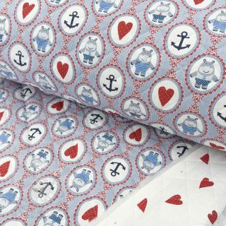 Bavlněná látka QUILTING Titouan bleu
