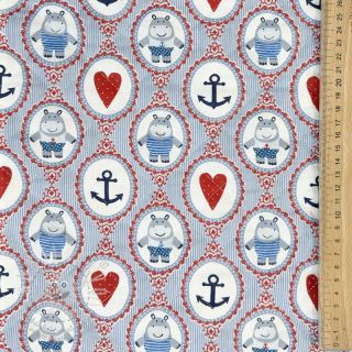 Bavlněná látka QUILTING Titouan bleu