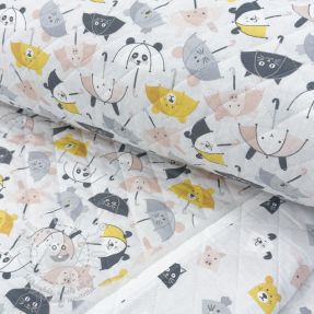 Bavlněná látka QUILTING Parapluie perle