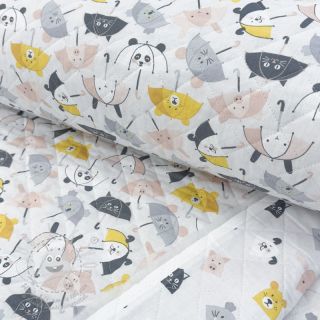 Bavlněná látka QUILTING Parapluie perle