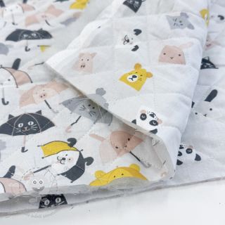 Bavlněná látka QUILTING Parapluie perle