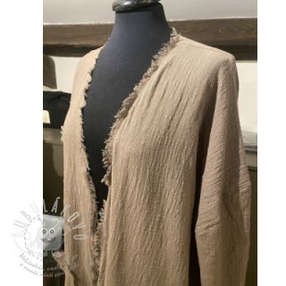 Bavlněná látka se lnem Vintage Fringe Stripe naturals