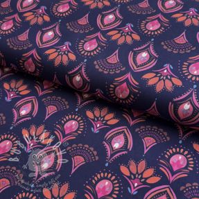Bavlněná látka Motif navy digital print
