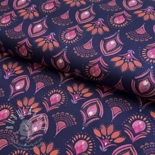 Bavlněná látka Motif navy digital print