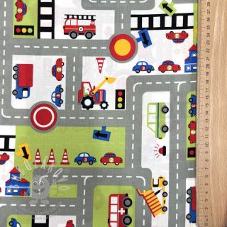 Bavlněná látka Cars on the road design C