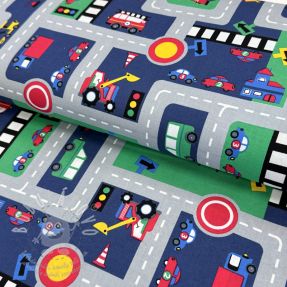 Bavlněná látka Cars on the road design B