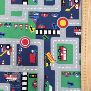 Bavlněná látka Cars on the road design B