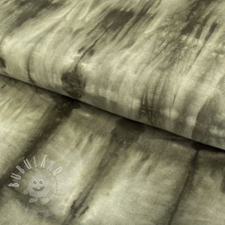 Bavlněná látka HAND TIE DYE camo green
