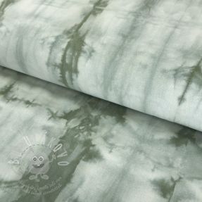 Bavlněná látka HAND TIE DYE dark old green