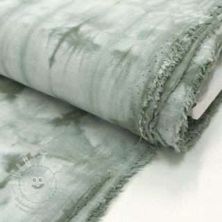 Bavlněná látka HAND TIE DYE dark old green