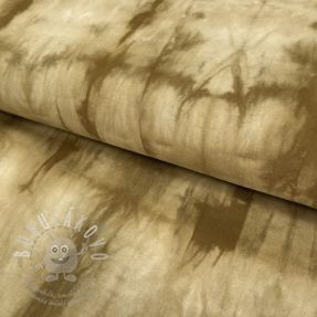 Bavlněná látka HAND TIE DYE golden brown
