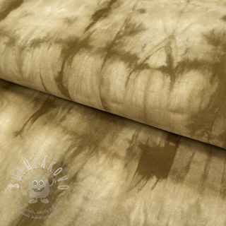 Bavlněná látka HAND TIE DYE golden brown