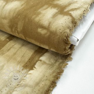 Bavlněná látka HAND TIE DYE golden brown