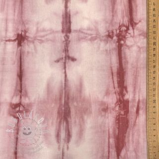 Bavlněná látka HAND TIE DYE dark old pink